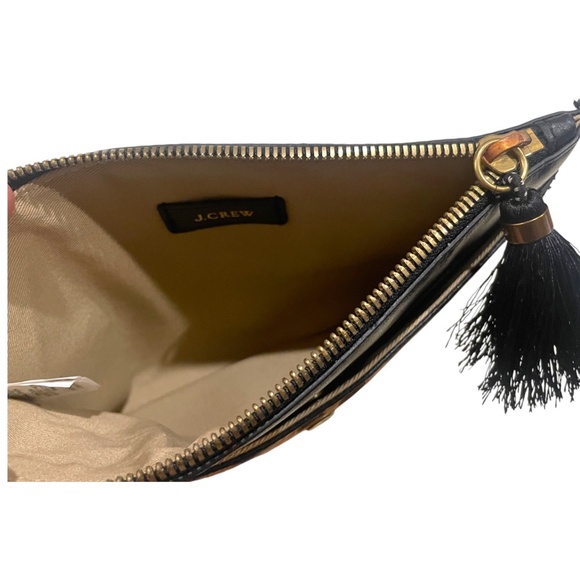 J.Crew Leopard Print Medium Clutch – Faux Calf Hair & Black Leather Trim - Picture 14 of 16